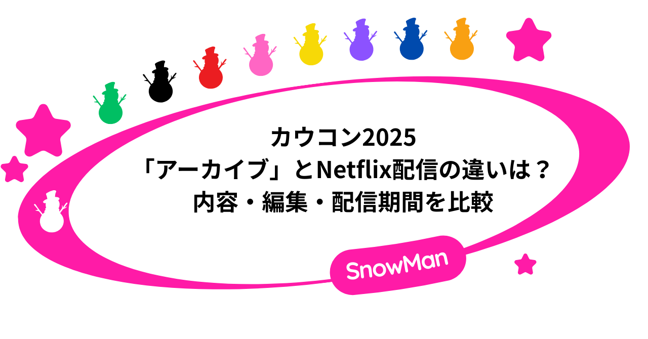 カウコン2025「アーカイブ」とNetflix配信の違いは?内容・編集・配信期間を比較